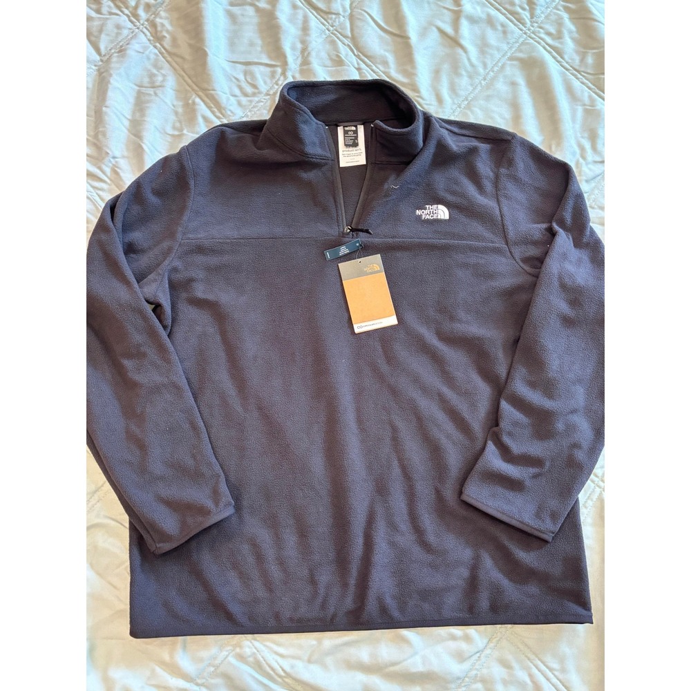 The North Face Mens Anchor 1/4 Zip Fleece Pullover Black Size XL